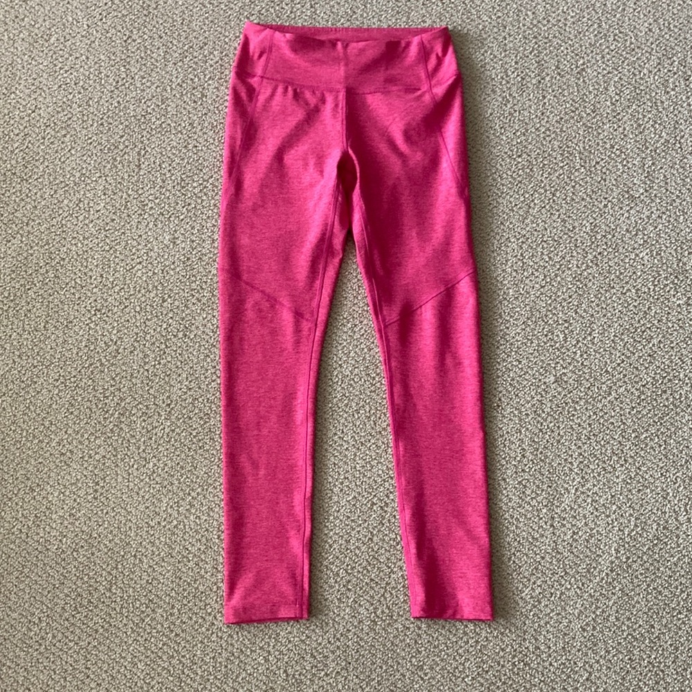 Outdoor Voices 7/8 Warmup Leggings Flamingo Pink Small Textured Compression VEUC
